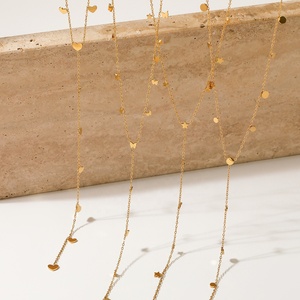 Populaire minimaliste Y longue chaîne en acier inoxydable pendentif coeur en forme de papillon collier à breloques bijoux pour femmes - Product Image 3