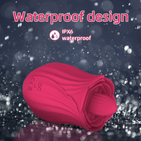 Juguetes Sexuales para Parejas Femeninas, Vibrador de Clítoris de Silicona con 10 Modos Ajustables, Estimulador de Lengua con Forma de Rosa