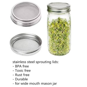 Lot de <span class=keywords><strong>3</strong></span> couvercles en acier inoxydable pour bocaux de germination pour une superbe ventilation adaptés aux bocaux Mason à large ouverture pour la fabrication d'<span class=keywords><strong>orga</strong></span> - Product Image 5