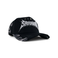 Gorra de Béisbol Sayonara con Bordado 3D Personalizado, Camuflaje Negro, Parche de Dragón Chino con Llama, Pin Metálico, Gorra de Gamuza y Algodón, Directo de Fábrica