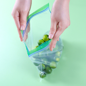 Emballages en plastique recyclables personnalisés, étanches à l'humidité, à fermeture autocollante, transparents, à double fermeture éclair, sacs alimentaires refermables en PE pour supermarchés - Product Image 3