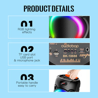 Altavoz Bluetooth Portátil de 20W, 8 Pulgadas, Batería de 3600mAh, Altavoz Estéreo Inalámbrico TWS con Pantalla, Micrófono Remoto, FM, USB, Tarjeta TF