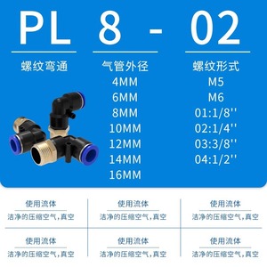 ข้อต่อสายลมนิวเมติกแบบงอ 90 องศา DDE Dade Pneumatics รุ่น PL8-02 ขนาด 4 M5 6 01 10 03 12  ข้อต่อทองเหลือง - Product Image 5