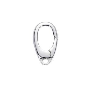 ジュエリー作り用品925スターリングシルバーオーバルリングクラスプ、プッシュゲートフックファインディング、手作りオーバルロック - Product Image 1