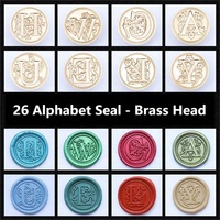 26 lettres de l'alphabet européen classique A-Z cachet de cire tête en laiton