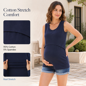 Canotta <span class=keywords><strong>Premaman</strong></span> Senza Maniche per Allattamento, Maglietta Sovrapposta per Donne in Gravidanza - Product Image 5
