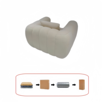 Fauteuil de salon matelassé en tissu peluche Teddy 2025 avec coussin en mousse, ensemble de canapés thermoformés sous vide pour hôtels