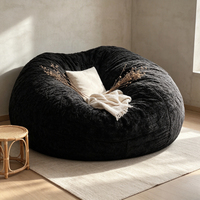 Fauteuil pouf géant moderne et moelleux, canapé lounge en peluche douce effet nuage, housse amovible, grand pouf de sol confortable pour le salon
