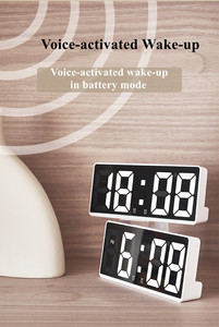 Voice Control Digital Alarm <strong>Clock</strong> Temperature Snooze Night Mode Desktop Table <strong>Clock</strong> 12/24H Anti-disturb Funtion LED <strong>Clocks</strong> Watch - Product Image 5