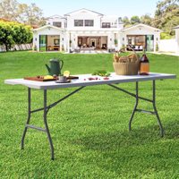 Tables et chaises pliantes portables en plastique blanc rectangulaires pour événements, meubles d'extérieur pour jardin, salle à manger, cuisine