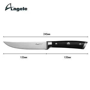 New Products 2023 Kitchen Table Knife High Carbon Stainless Steel Steak Knife Set With Ebony Wood Handle Serrated Steak Knife