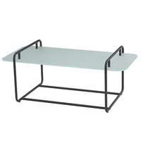 Table basse longue de luxe en verre avec pieds en métal, style français, pour jardin, salon, thé italien