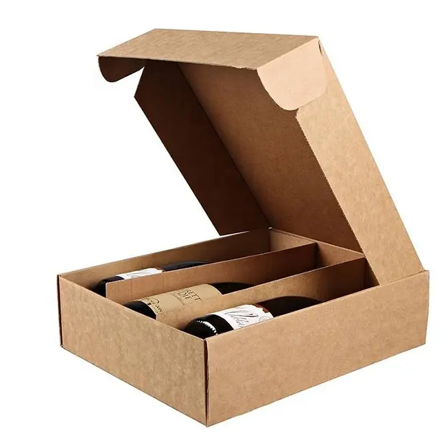 Caja de regalo para botella de vino n-gear, 3 botellas de vino de 750ml estándar Caja de botella plegable de una pieza, incluye características
