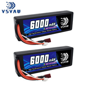 Vsvaw LiPo แบตเตอรี่2S 7.4V 6000mAh 80C เคสแบบแข็งชุดแข่งแบตเตอรี่ Lipo พร้อมปลั๊ก EC5สำหรับรถบังคับวิทยุ - Product Image 1