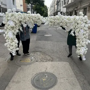 IFG toptan büyük çiçek kemerler 2 parça beyaz ipek çiçekler yapay düğün kemer dekor için