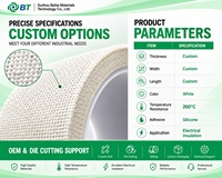 Ruban isolant électrique en tissu de fibre de verre blanc résistant à la chaleur pour l'enroulement de câbles industriels, protection électrique haute température