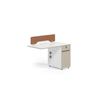 Poste de travail individuel convertible moderne et écologique en panneau de particules de qualité E1, finition importée résistante à l'usure, bordure en PVC de 2 mm