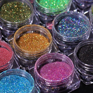 Qianya <span class=keywords><strong>2022</strong></span> Nail Laser Glitter Holo Pigment 12 <span class=keywords><strong>colores</strong></span> OEM Magic Acrylic Nail Art Powder - Product Image 4