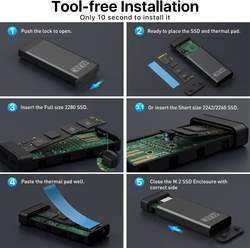 Aluminio M.2 NVME NGFF SSD <span class=keywords><strong>a</strong></span> <span class=keywords><strong>USB</strong></span> 3,1 <span class=keywords><strong>Adaptador</strong></span> convertidor tipo C Caja de velocidad de transferencia de 10Gbps Caja de <span class=keywords><strong>disco</strong></span> de estado sólido con ventilador - Product Image 6