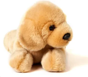 2024 diskon besar-besaran boneka anjing realistis hewan simulasi bulu anak anjing lembut desain kustom kebohongan