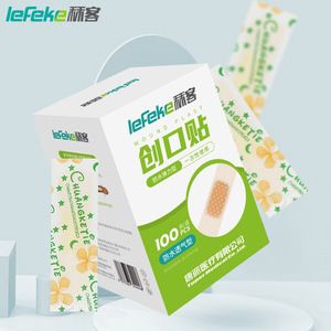 Lefeke Band-Aids, para uso doméstico, elásticos, impermeables, transpirables, tipo dibujos animados, 100 piezas/caja, protectores - Product Image 1