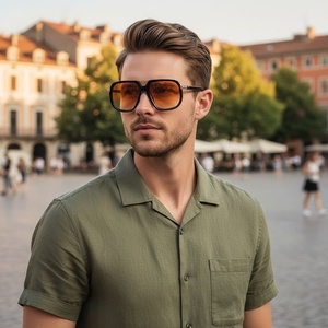 Nouvelles Lunettes de <span class=keywords><strong>Soleil</strong></span> Homme Tendance Style Europé<span class=keywords><strong>en</strong></span> et Américain, Double Pont, Rétro, Uniques, Polyvalentes, pour la Photographie de Rue, Protection UV400 - Product Image 4