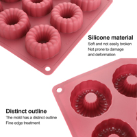 12 trous Mini Cookie Pâtisserie Gâteau Chocolat Gelée Moule Sans Bpa Silicone Donuts Moule pour Pâtisserie