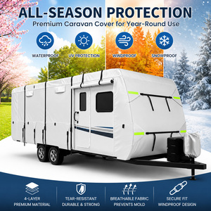 Ensemble complet d'accessoires TT : Housse de protection non tissée pour caravane, incluant des sangles de fixation, un sac de rangement et du ruban de réparation – Housse universelle pour camping-car et caravane - Product Image 5