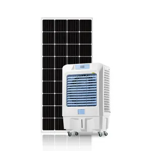 家用最低价格家用沙漠24v Acdc混合太阳能便携式蒸发水空气冷却器90L 120W