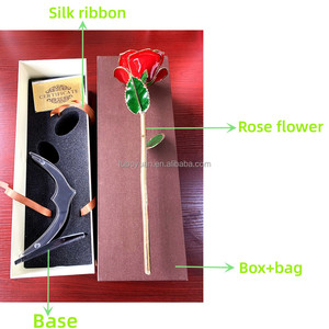 E230-regalo per la festa della mamma 24K <span class=keywords><strong>rose</strong></span> immerse in oro placcato oro dipingono fiore a <span class=keywords><strong>quattro</strong></span> dischi rosa per sempre fiore per regalo di San Valentino - Product Image 6