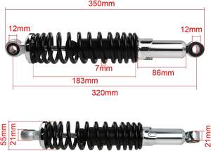 Amortisseurs 12,5 pouces 320 mm pour moto tout-terrain 90cc 110cc 125cc 150cc ATV GS125 CB1000 CL100 CR100 CX500 MR175 MT125 pour Suzuki Kawasaki - Product Image 4