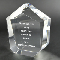 Trofeo de Cristal Pentagonal Neelpure 128732 con Diseño Grabado Personalizado para Premios Corporativos