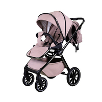 Personnalisable, assis, inclinable, pliable, poussette pour bébé à haute vue, poussette légère, poussette à quatre roues