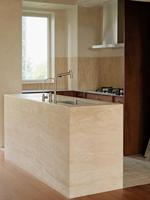 Dalles de travertin blanc ivoire écologiques de qualité supérieure, imperméables, découpées sur mesure, design personnalisé, carreaux de vanité, îlot de table, salle de bain, cuisine