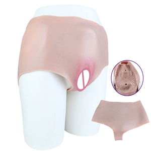Pantalones Premium con Vagina Artificial de Silicona Segura para el Cuerpo, para Transgénero, Drag Queens y Travestis, Uso Diario - Product Image 1