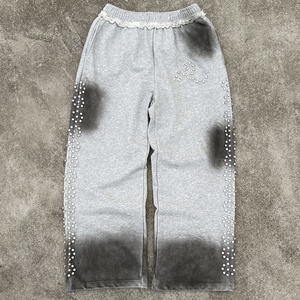 Wholesale Streetwear <b>Zip</b> <b>up</b> <b>Hoodie</b> and Sweatpants Set Oversized Jogging Sweat Suit Custom Embroidered Washed Tracksuit for Men - Product Image 3