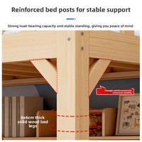 Lit superposé en bois massif, bureau surélevé, lit superposé pour enfants et adultes, dortoir, lit multifonctionnel haut-bas, mobilier minimaliste pour la maison