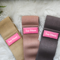 Bandes de résistance pour l'exercice, entraînement pour les fessiers, trois niveaux de résistance, lot de trois, couleurs beige, nude, marron