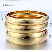Ensemble de 3 bracelets joncs fermés en or, design exagéré, épais, tendance, minimaliste, pour femme, idéal comme cadeau