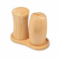 Petits salières et poivrières en bambou avec support pour la cuisine, le camping, le barbecue et la décoration de table de ferme