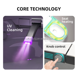 Gran oferta en forma de U, artículos sanitarios inteligentes, WC, baño, montado en el suelo, asiento de inodoro automático <span class=keywords><strong>barato</strong></span>, inodoro inteligente de cerámica - Product Image 4