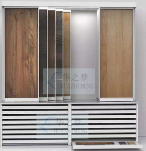 新型设计地面瓷砖橱柜展示页翻转石材大理石马赛克展示架木质地板金属展示抽屉 - Product Image 5