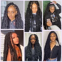 Extensions de cheveux tressées au crochet pour femmes, fausses locks afro pré-bouclées, douces et vieillies, style papillon, 22-24 mèches, vente en gros
