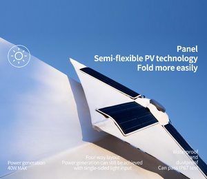 Sombrilla de <span class=keywords><strong>Patio</strong></span> LED Solar LS con Ventilador, Sombrilla de Exterior con Mecanismo de Inclinación para Jardín de Hotel, Sombrilla <span class=keywords><strong>Cantilever</strong></span> Desplazable - Product Image 4