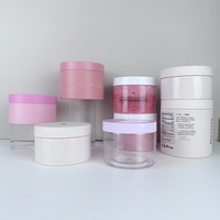 Contenant d'emballage cosmétique en matériaux supérieurs, pot en plastique PET pour crème avec logo personnalisé, bouchon à vis, poudre libre pour soins de la peau 150g-500g