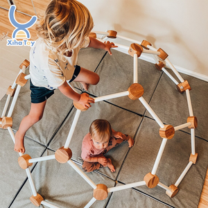 Giochi Montessori per Bambini, Cupola per Arrampicata Interna, Palestra in Legno per Neonati, Centro Attività, Struttura per Arrampicata in Legno, Geodome per Bambini - Product Image 1