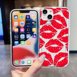 Cute Girls <span class=keywords><strong>Kiss</strong></span> Lips Print Design Clear TPU Air Bumper Phone Case para iPhone 14 Pro Max 13 12 11 Funda suave - Product Image 6