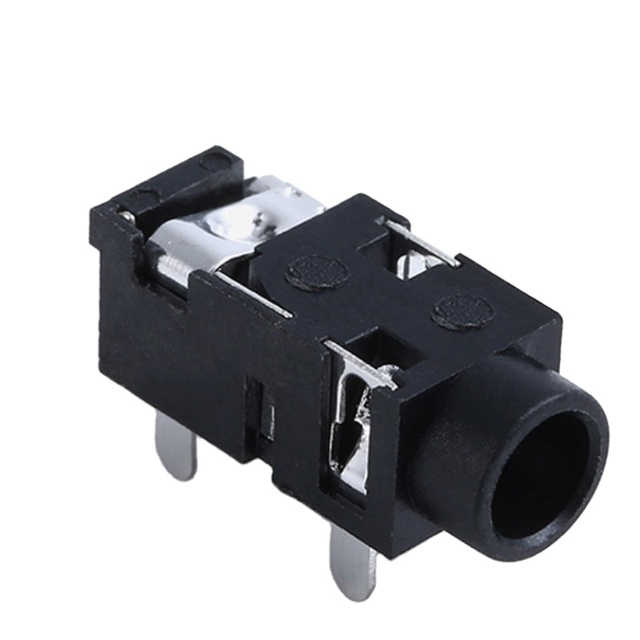 PJ-327 TRS 3.5mm 4-Pin 0.5A 30V DC Audio Jack Through Hole Right Angle