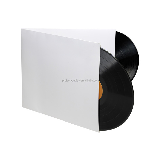 12 Inch White Cardboard Record Gatefold Jacket Album Cover Storage for Double 33 RPM LP Vinyl Record Sleeves