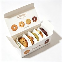Boîte à biscuits pliable écologique avec laminage mat, recyclable, pour pâtisserie, avec logo personnalisé et séparateur pour biscuits